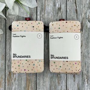 Rhinestone Fishnet Tights Pantyhose 2-Pack Sizes M